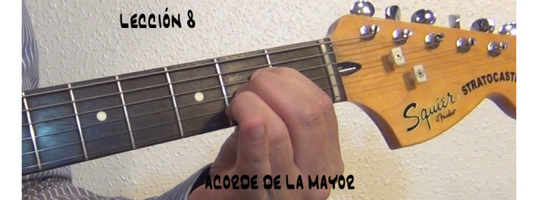 Acorde de La mayor para guitarra eléctrica